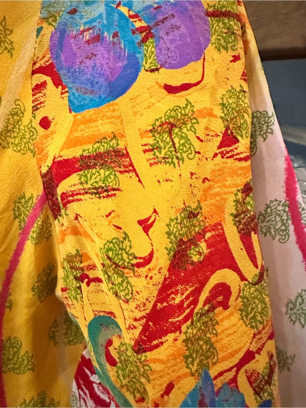 Kantha Bae Tie Dyed Crepe/Silk Ruffled Daisy Blouse Sz 00-22/24 NWOT - Picture 3 of 6